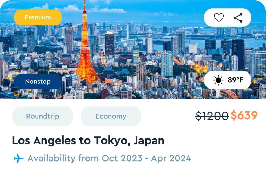 OneAir Premium Travel Package - Los Angeles to Tokyo