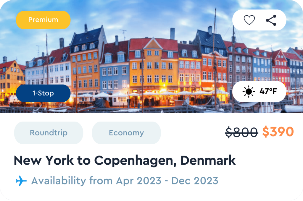 OneAir Premium Travel Package - New York to Copenhagen